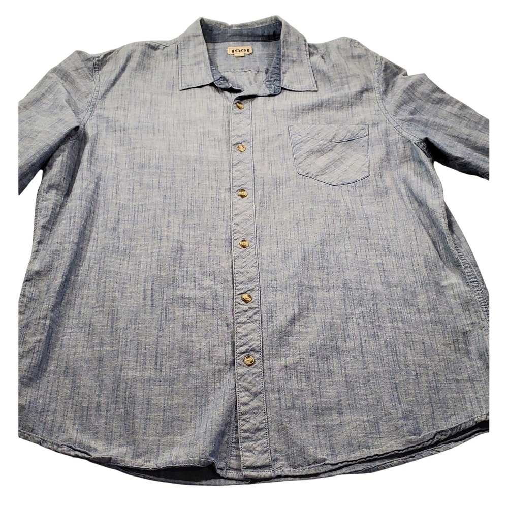 1901 Men's  Button Down Trim‎ Fit Blue Workwear Chambray Sport Shirt Sz. XXl